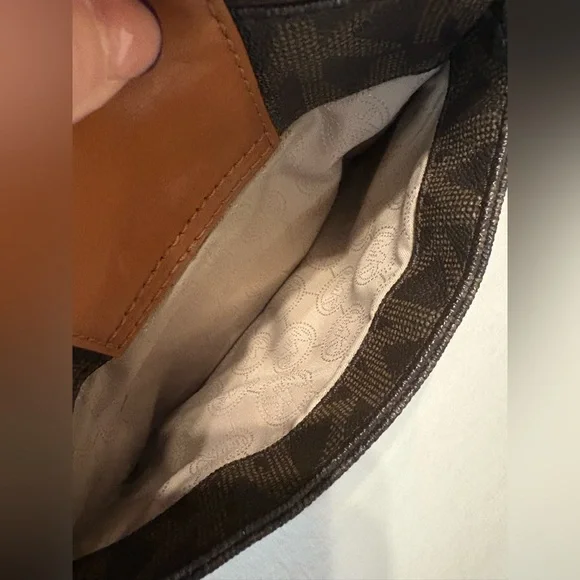 Michael Kors Brown and Tan Logo Crossbody Bag - Picture 4 of 7